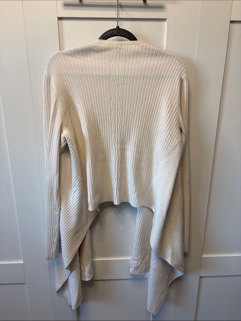 Athleta Ivory Ribbed Open-Front Draped Cardigan - Picture 6 of 6